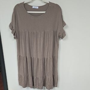 Elegant Taupe Mini Dress